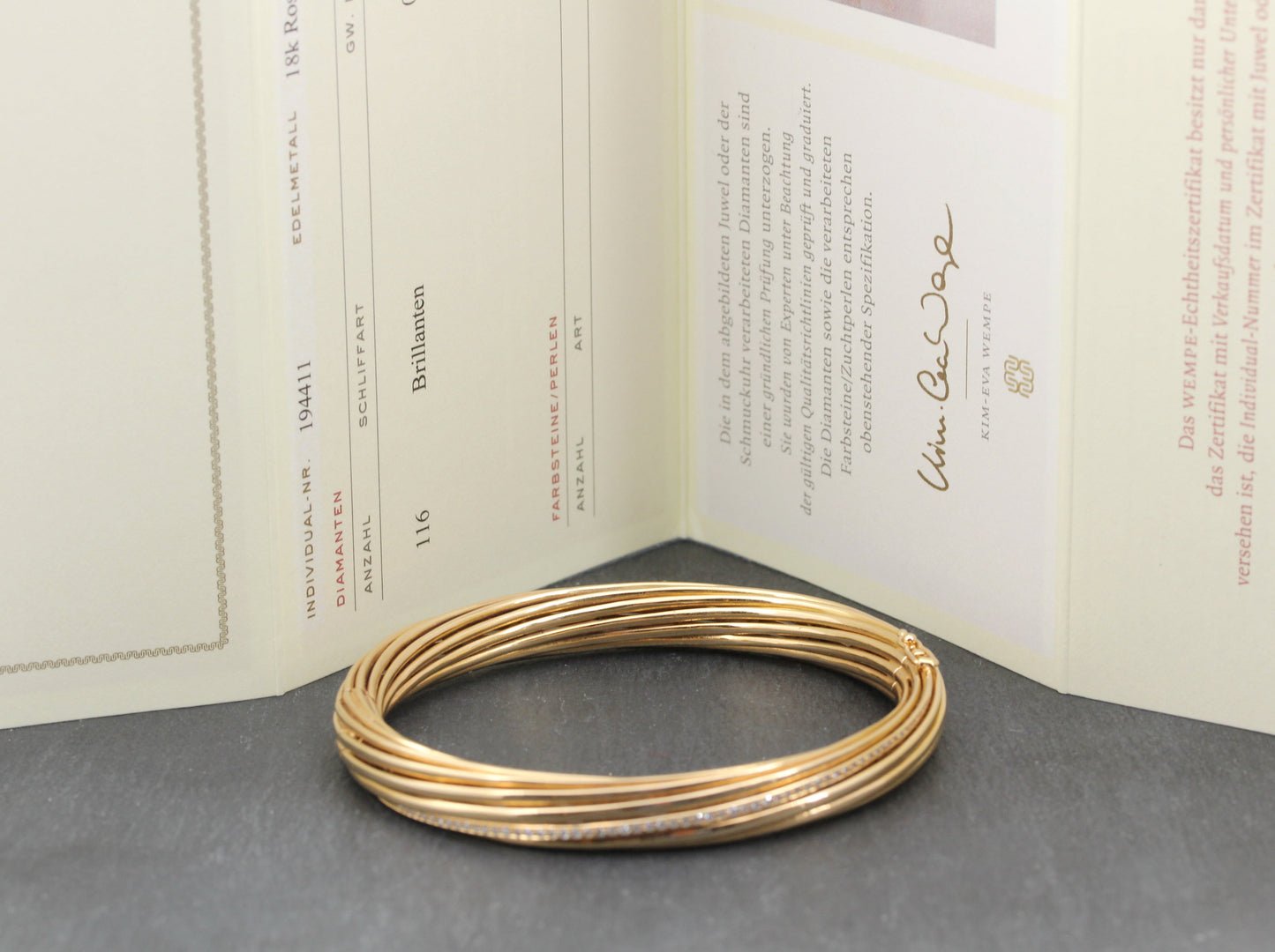 WEMPE by KIM Helioro ARMREIF | 116 BRILLANTEN | 0,67ct. | 750 Roségold | + Zertifikat