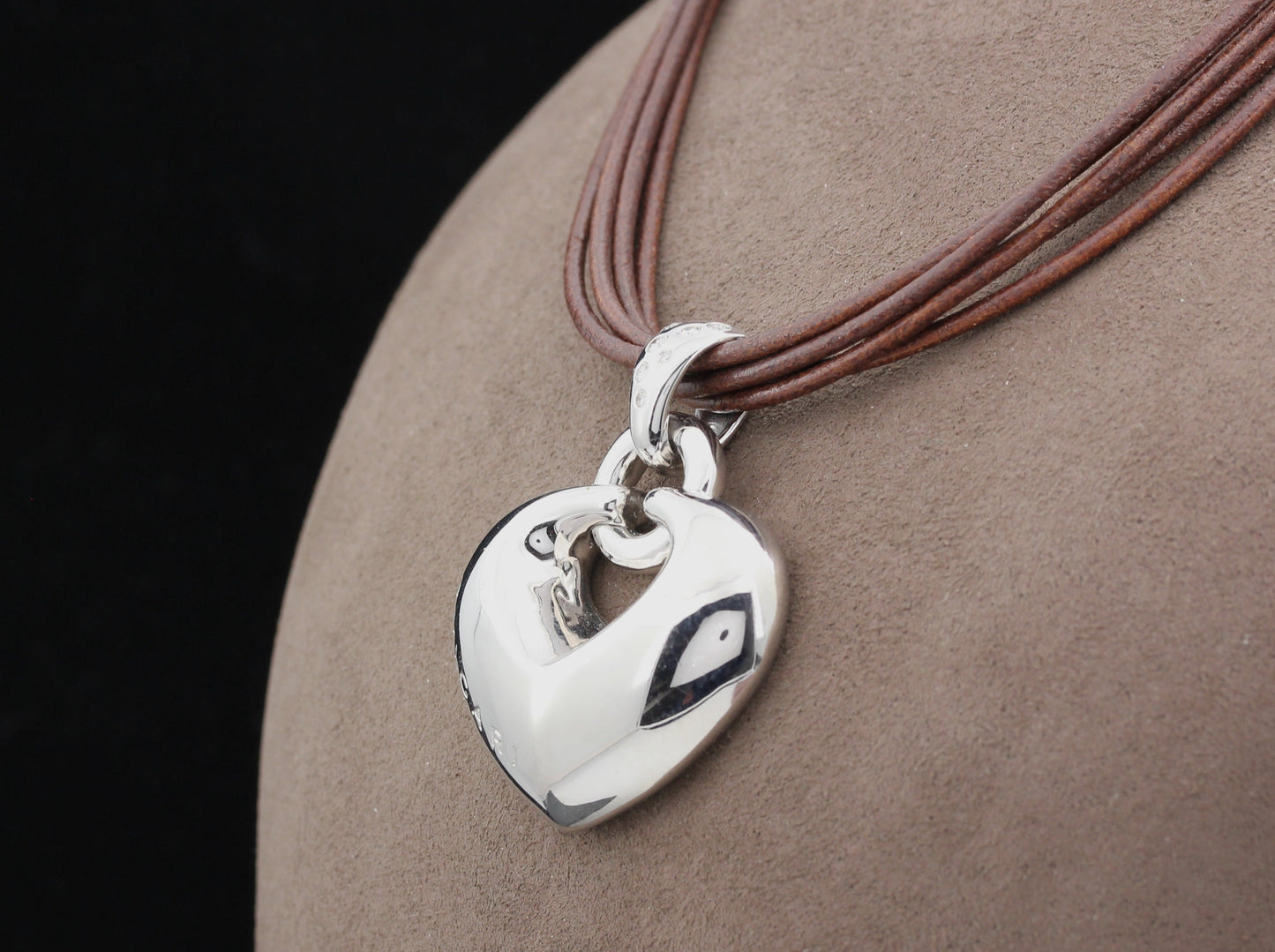 BVLGARI BULGARI Designer ANHÄNGER Puffed Heart mit BRILLANTEN | 750 Weißgold