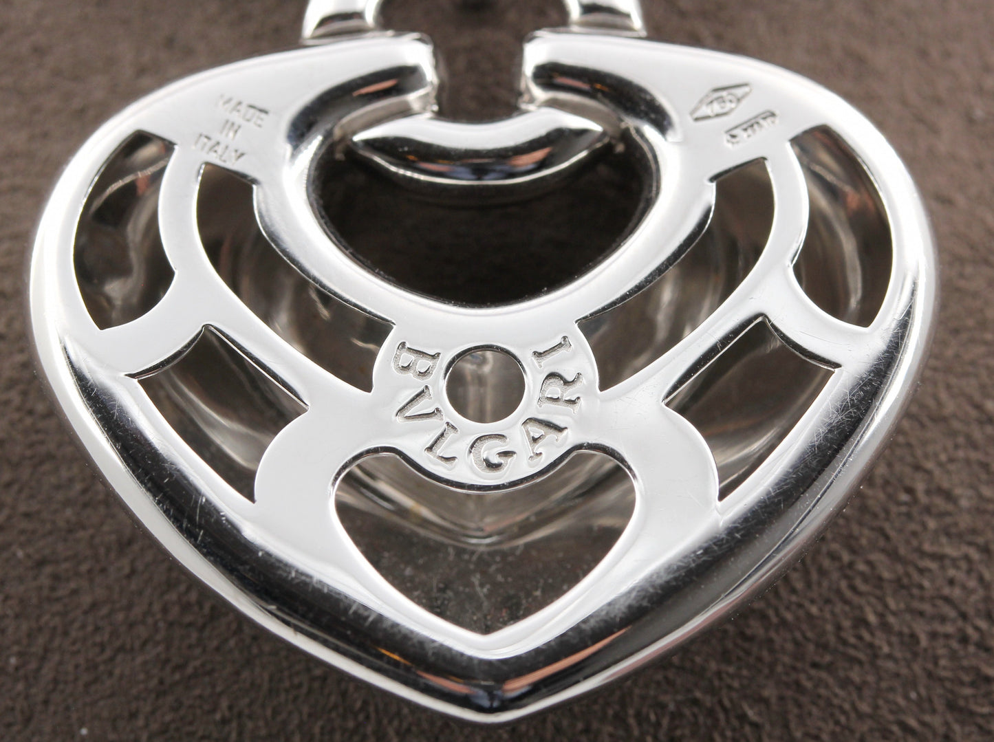 BVLGARI BULGARI Designer ANHÄNGER Puffed Heart mit BRILLANTEN | 750 Weißgold
