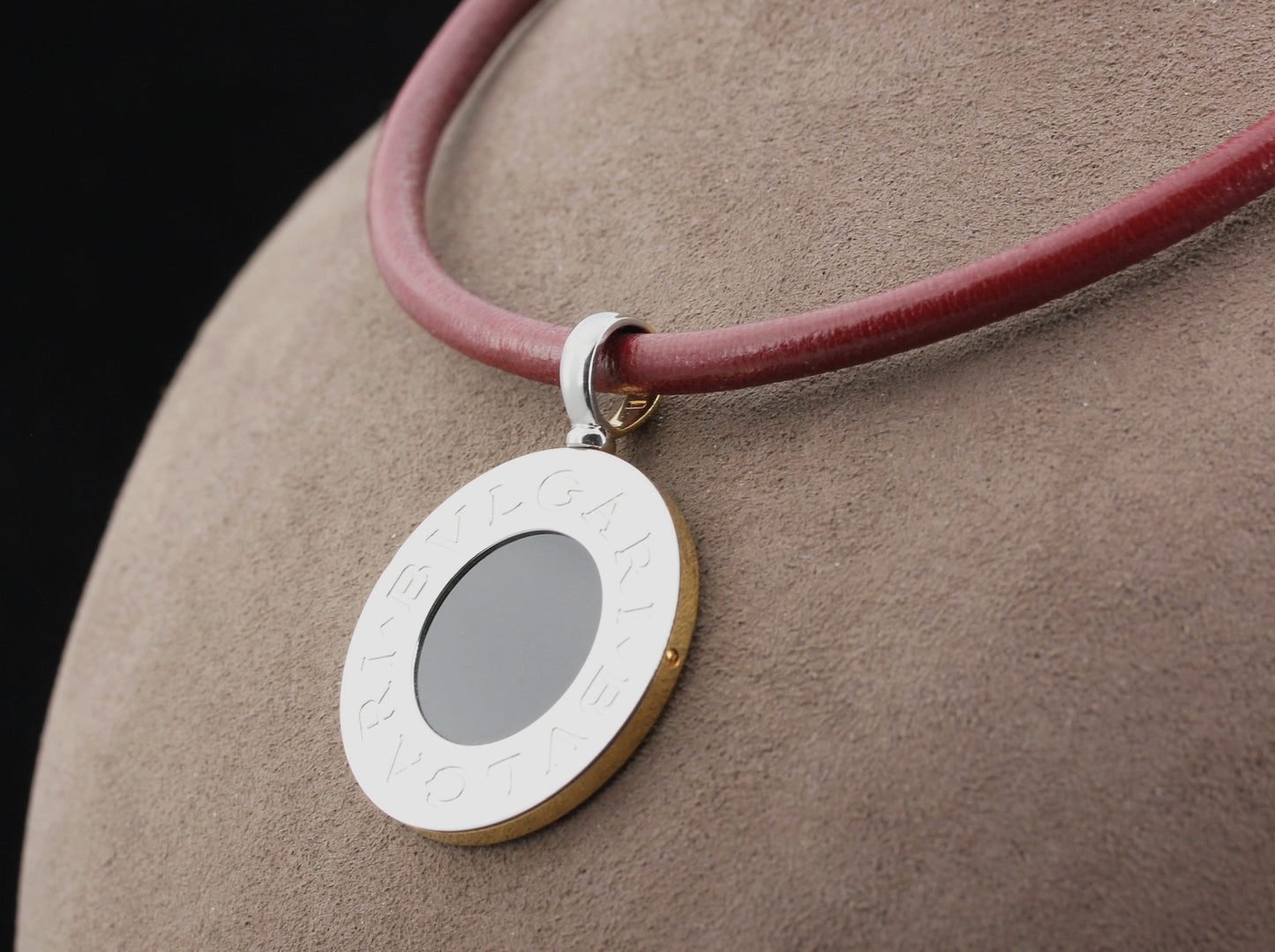 BVLGARI BULGARI Designer ANHÄNGER mit ONYX & NEPHRIT | 750 Gold & Edelstahl