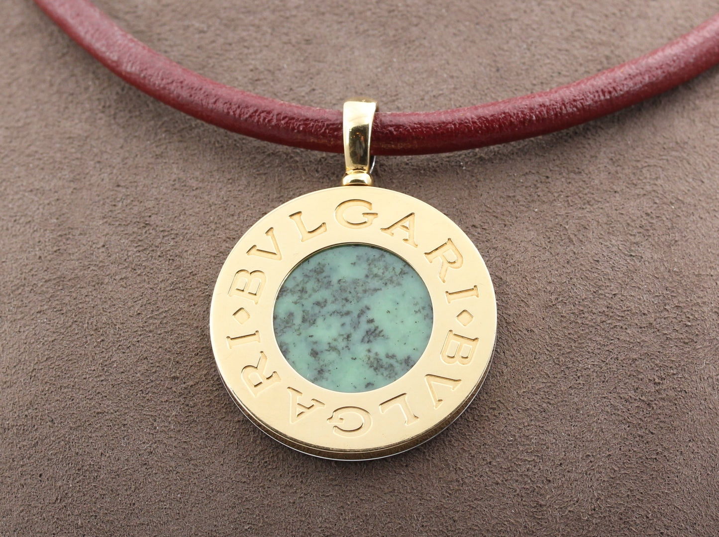 BVLGARI BULGARI Designer ANHÄNGER mit ONYX & NEPHRIT | 750 Gold & Edelstahl