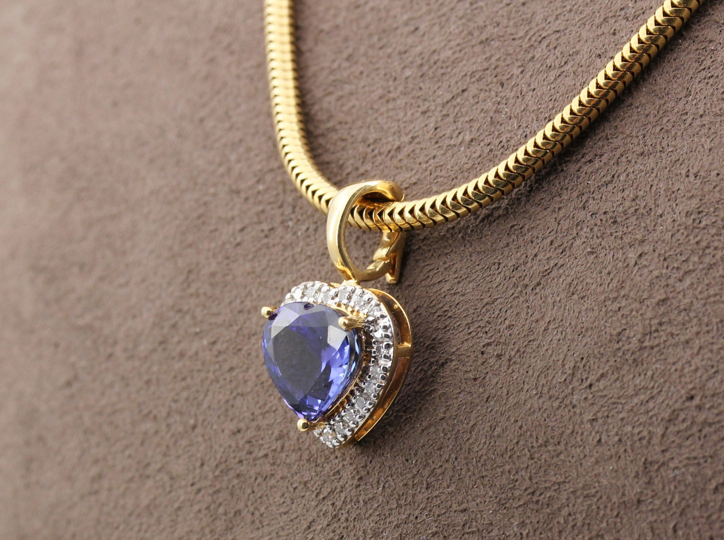 Zarter ANHÄNGER / CLIP mit TANSANIT & BRILLANTEN | 3,22ct. | 750er GelbGold
