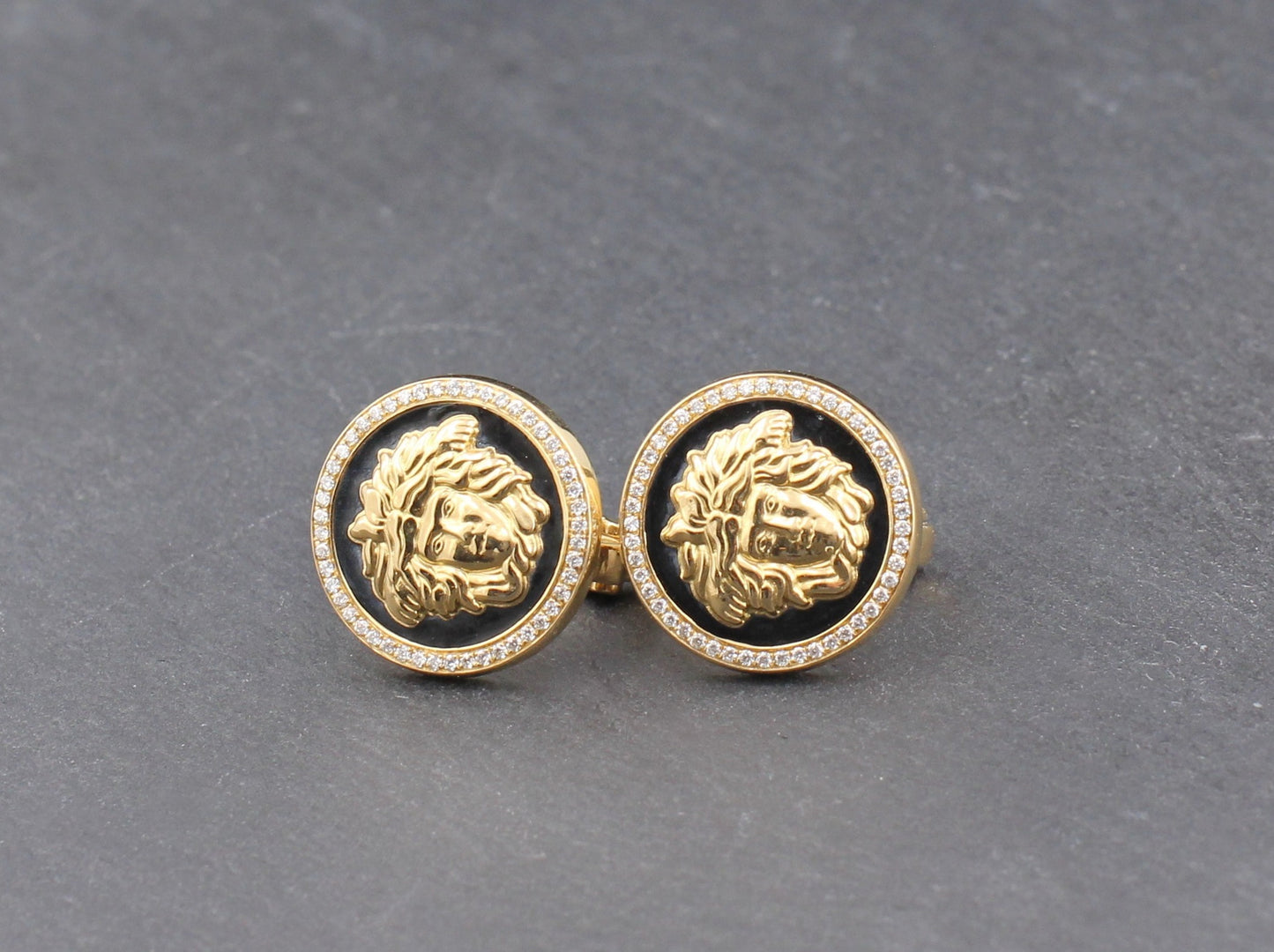 GIANNI VERSACE Medusa OHRSTECKER mit 98 BRILLANTEN | Vintage | 750er Gold