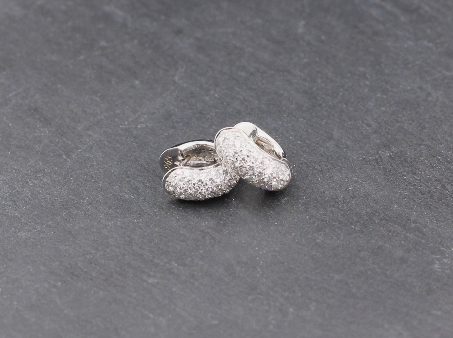 WEMPE Exklusive CREOLEN Basics | 96 BRILLANTEN | 14mm | 1,00ct | 750 Weißgold