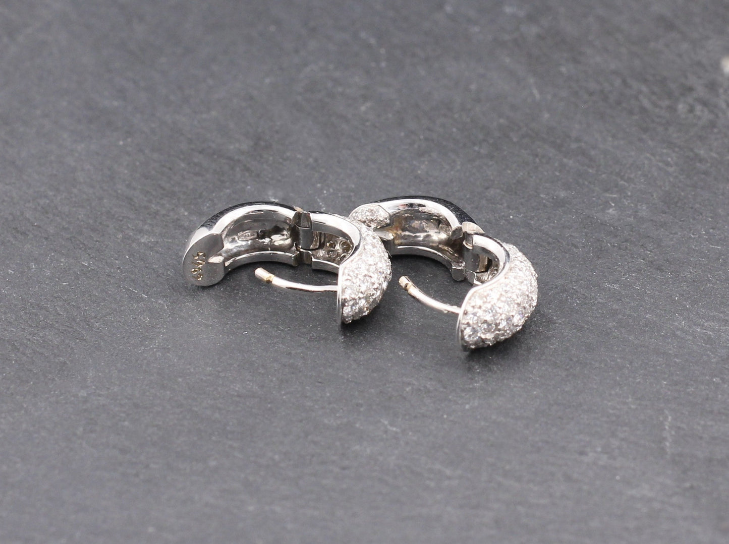 WEMPE Exklusive CREOLEN Basics | 96 BRILLANTEN | 14mm | 1,00ct | 750 Weißgold