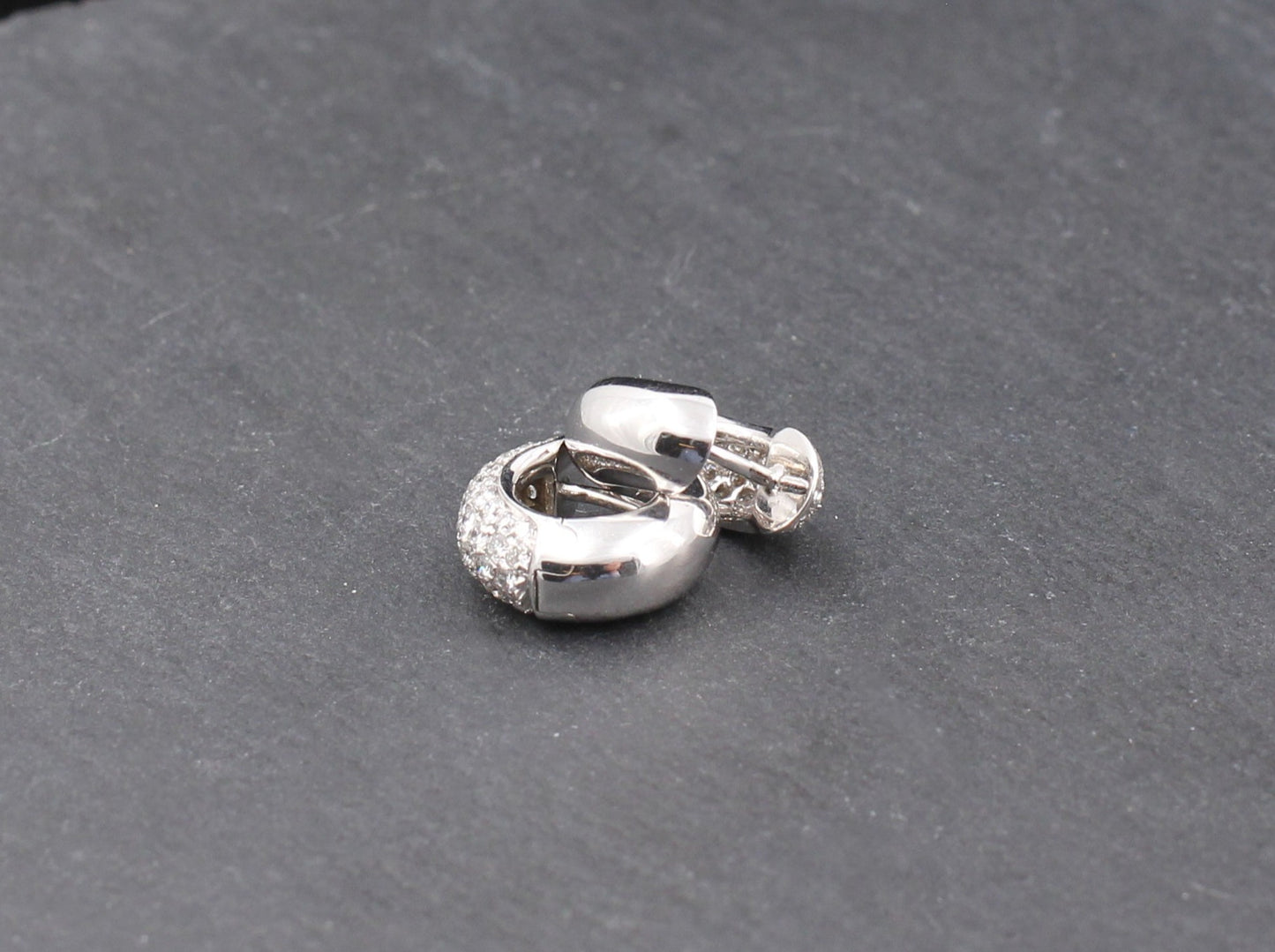 WEMPE Exklusive CREOLEN Basics | 96 BRILLANTEN | 14mm | 1,00ct | 750 Weißgold