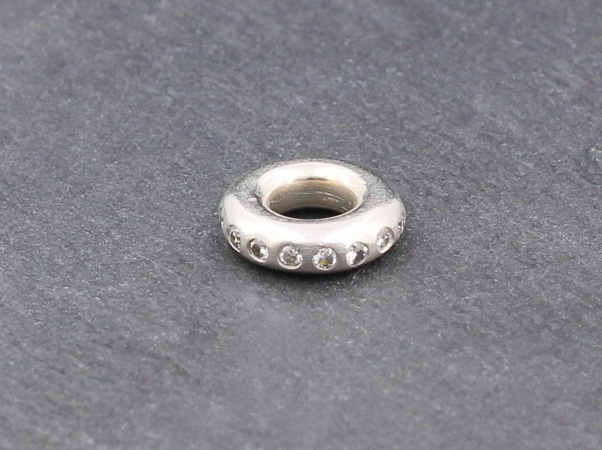 BUNZ Designer ANHÄNGER " Donut " mit BRILLANTEN | 11,8mm | 950 Platin