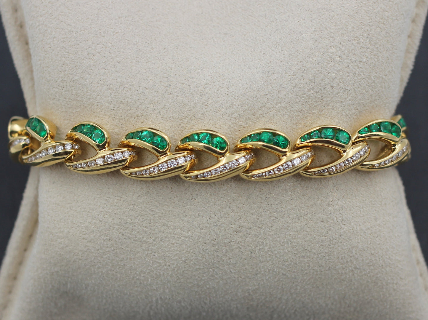 CHARLES KRYPELL Designer ARMBAND | 6,7ct. DIAMANTEN & SMARAGDE | 750er Gold