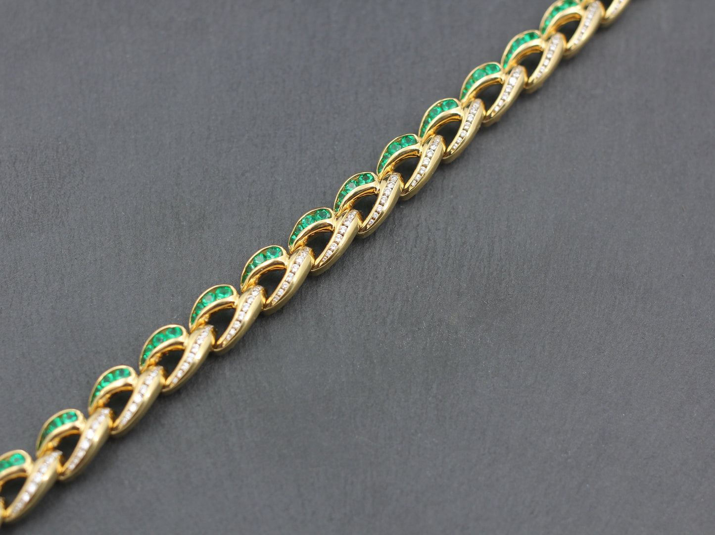 CHARLES KRYPELL Designer ARMBAND | 6,7ct. DIAMANTEN & SMARAGDE | 750er Gold
