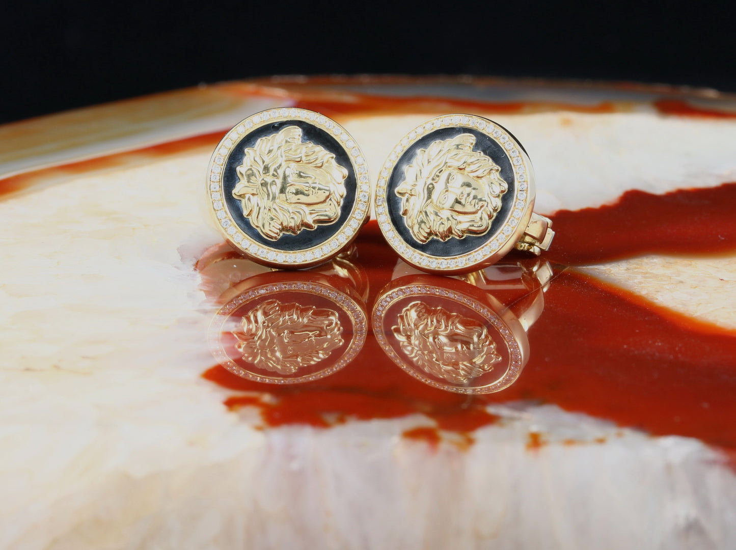 GIANNI VERSACE Medusa OHRSTECKER mit 98 BRILLANTEN | Vintage | 750er Gold