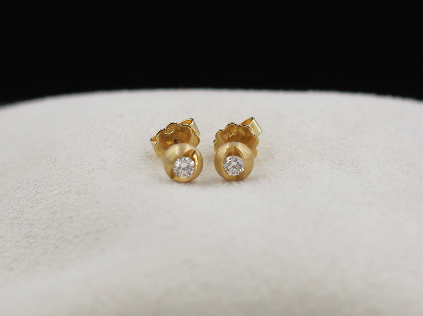 HANS D. KRIEGER Designer OHRSTECKER mit BRILLANT | Solitär | 0,16ct | 750er Gold