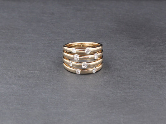 CHRIST exklusiver Designer RING mit 8 BRILLANTEN | ca. 0,70ct. | 585er Gelbgold