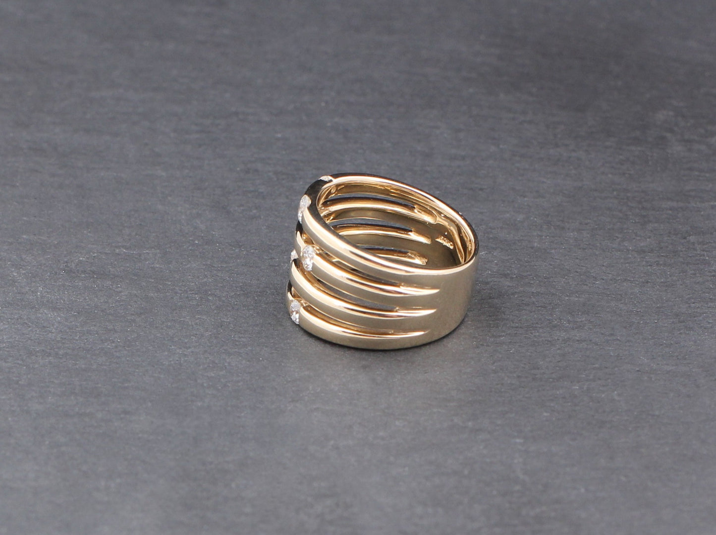 CHRIST exklusiver Designer RING mit 8 BRILLANTEN | ca. 0,70ct. | 585er Gelbgold