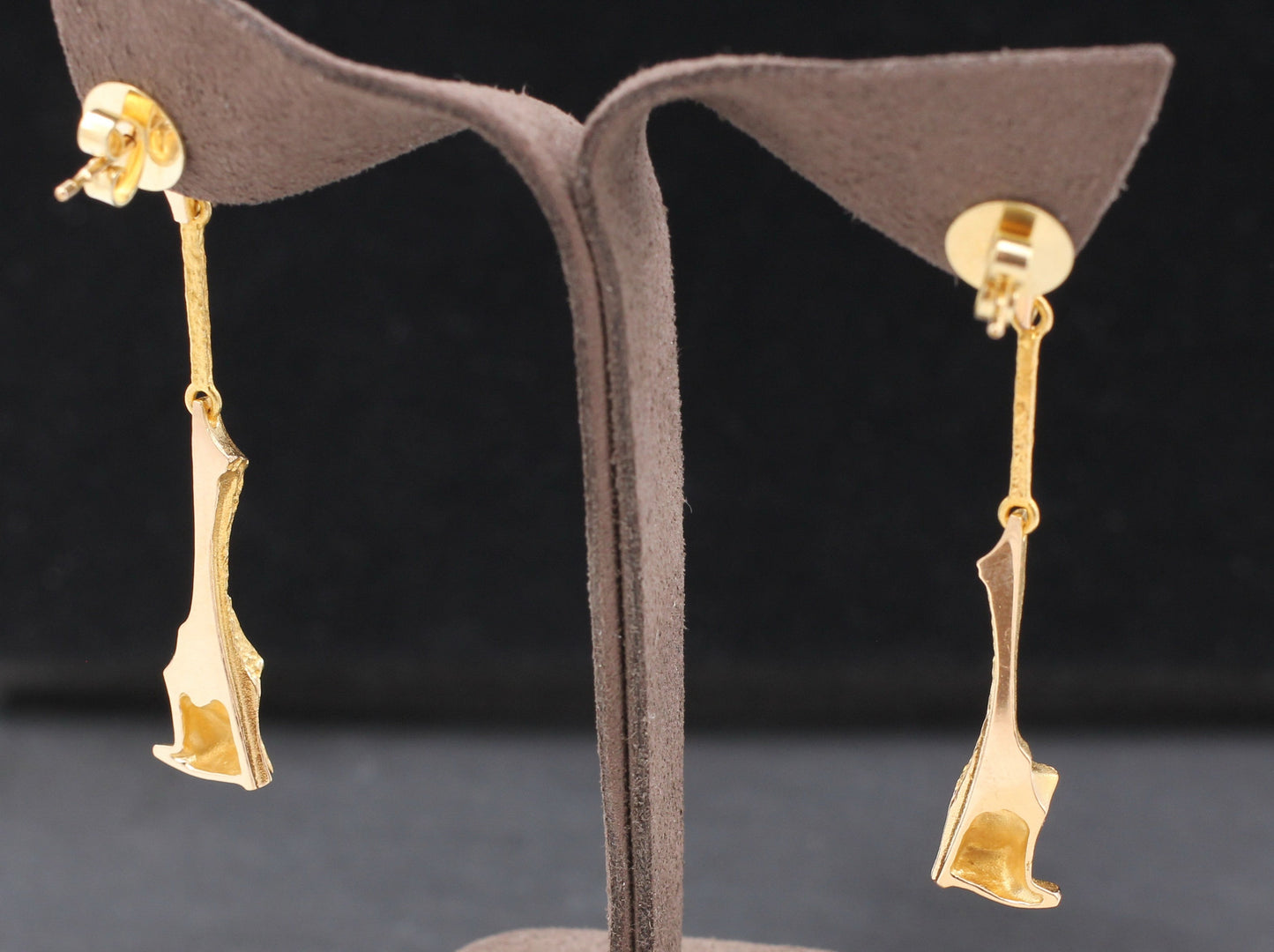 LAPPONIA lange Designer OHRSTECKER | Björn Weckström | 585er Gelb- & Weißgold