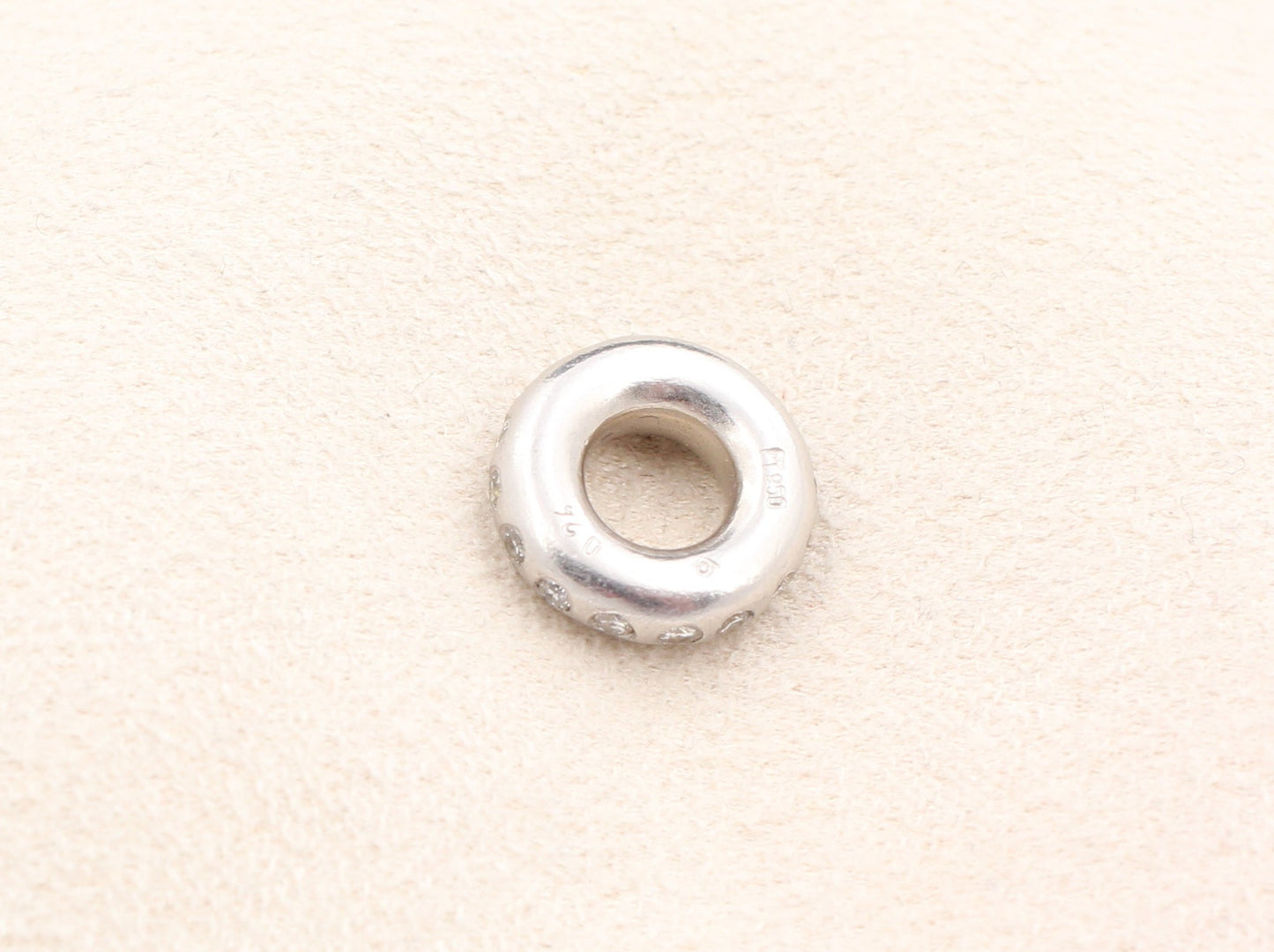 BUNZ Designer ANHÄNGER " Donut " mit BRILLANTEN | 11,8mm | 950 Platin