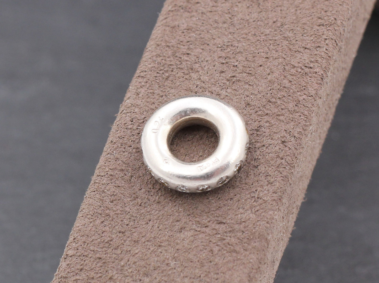 BUNZ Designer ANHÄNGER " Donut " mit BRILLANTEN | 11,8mm | 950 Platin