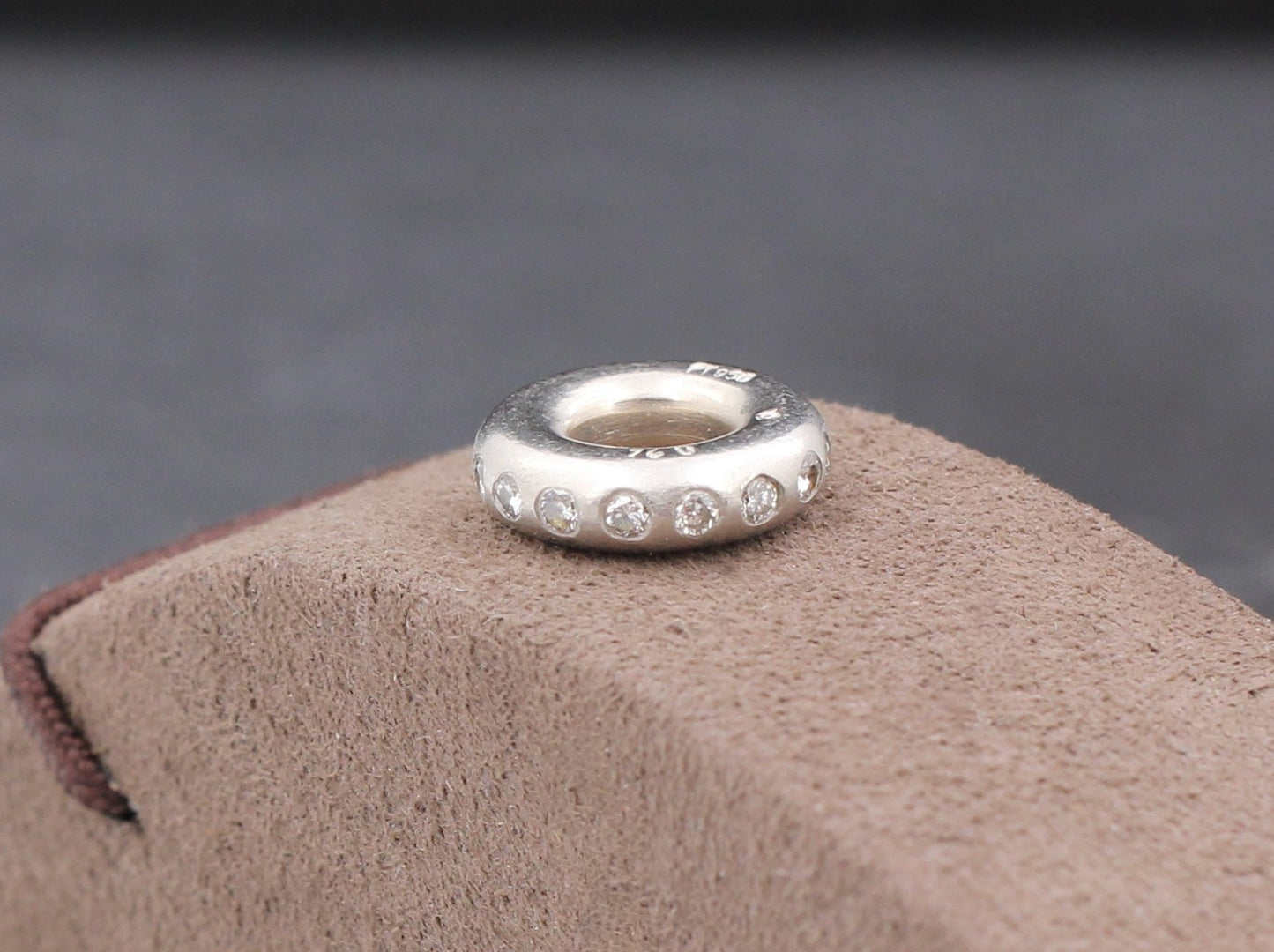 BUNZ Designer ANHÄNGER " Donut " mit BRILLANTEN | 11,8mm | 950 Platin