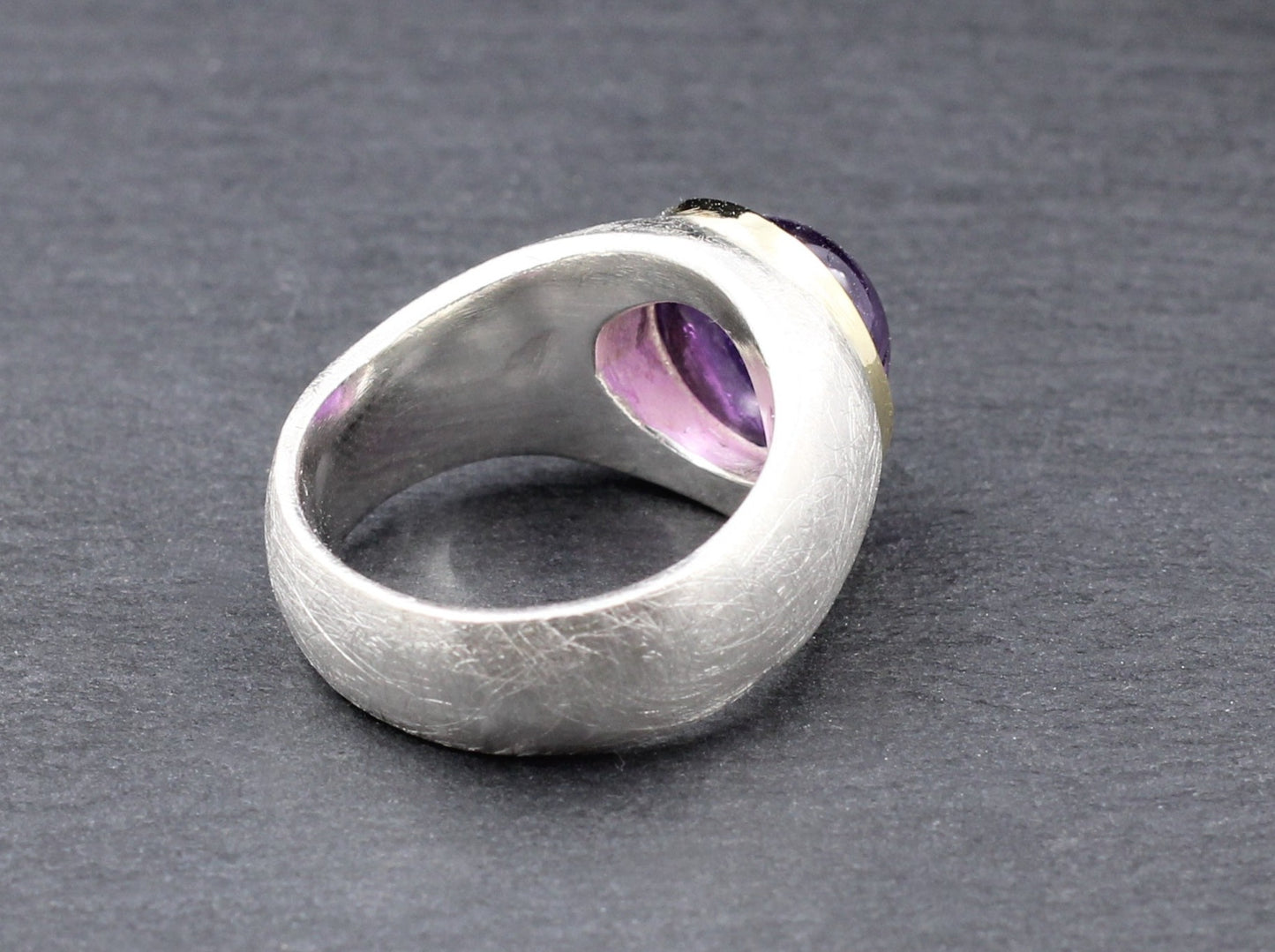 Ausgefallender RING mit AMETHYST | 925 Silber & Gold | GOLDSCHMIEDEARBEIT