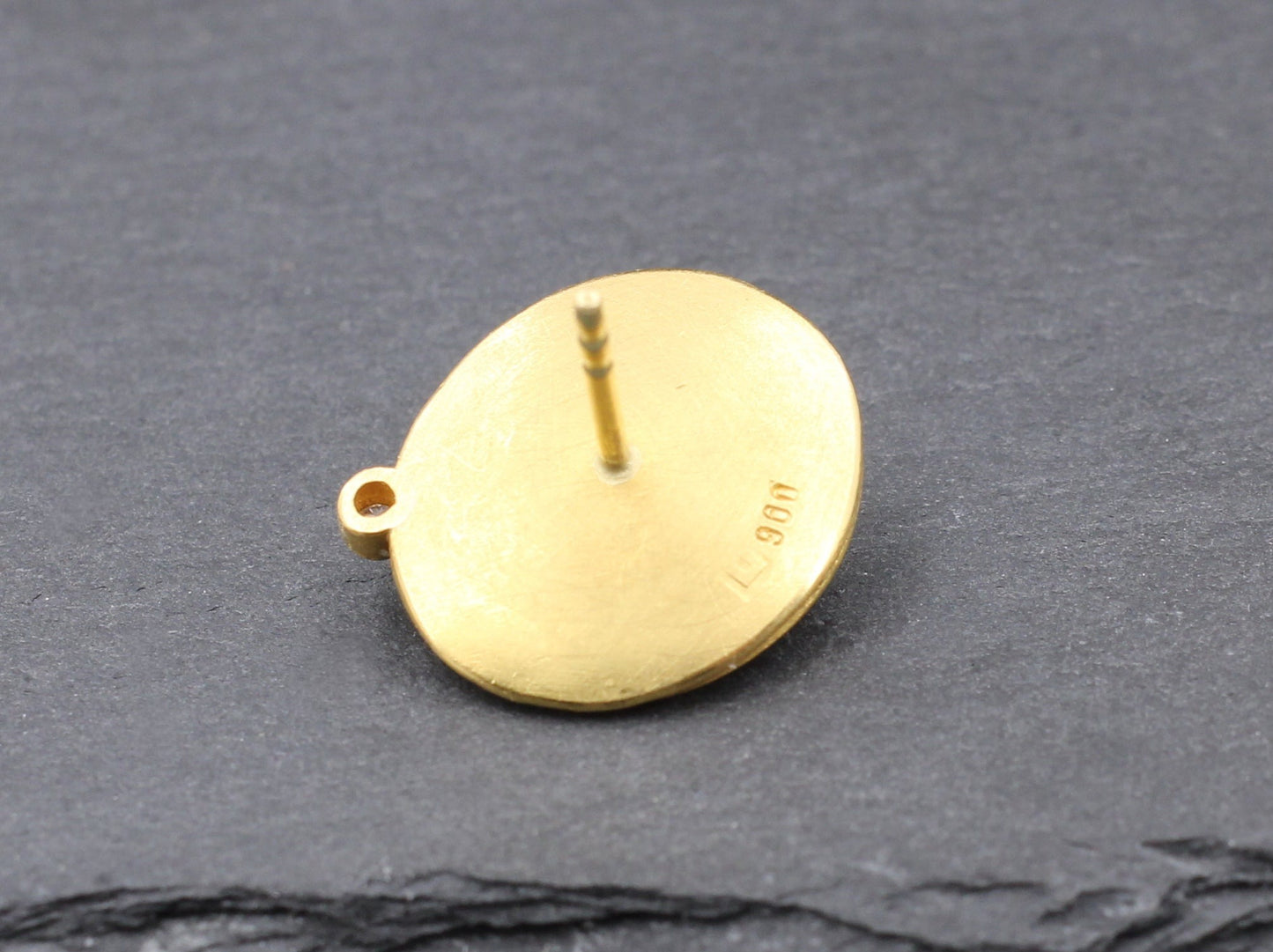 Goldschmiede OHRSTECKER mit MONDSTEIN & BRILLANT | 900er Gelbgold