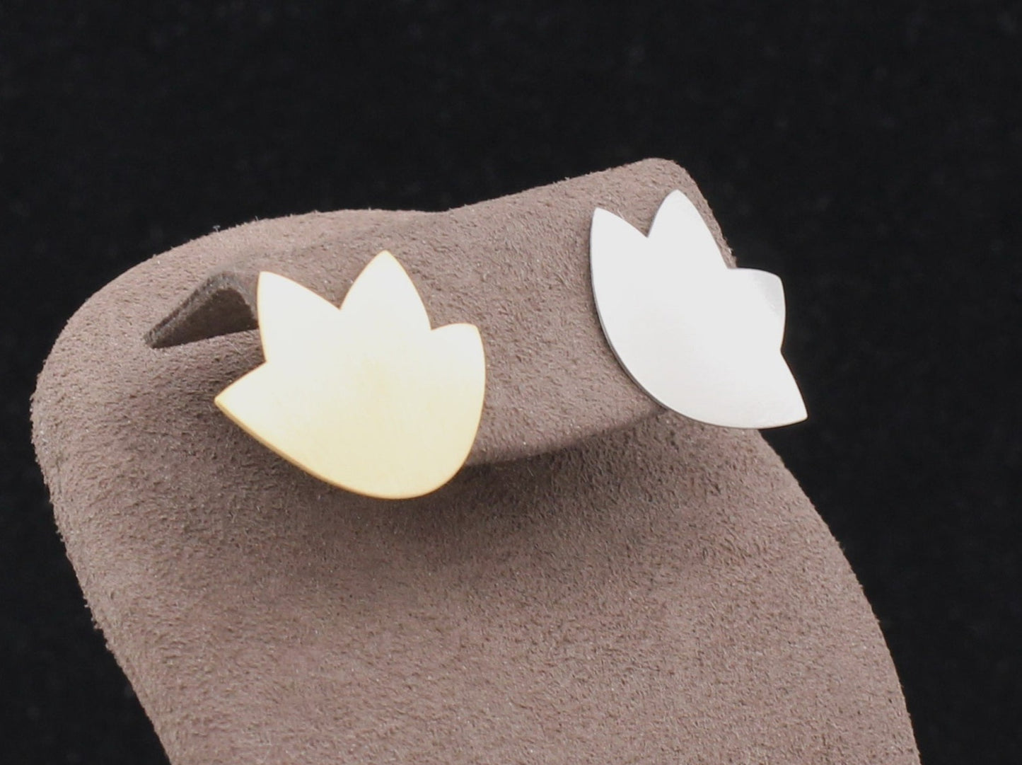Designer OHRSTECKER | 950 Platin & 750 Gold, mattiert | GOLDSCHMIEDEARBEIT