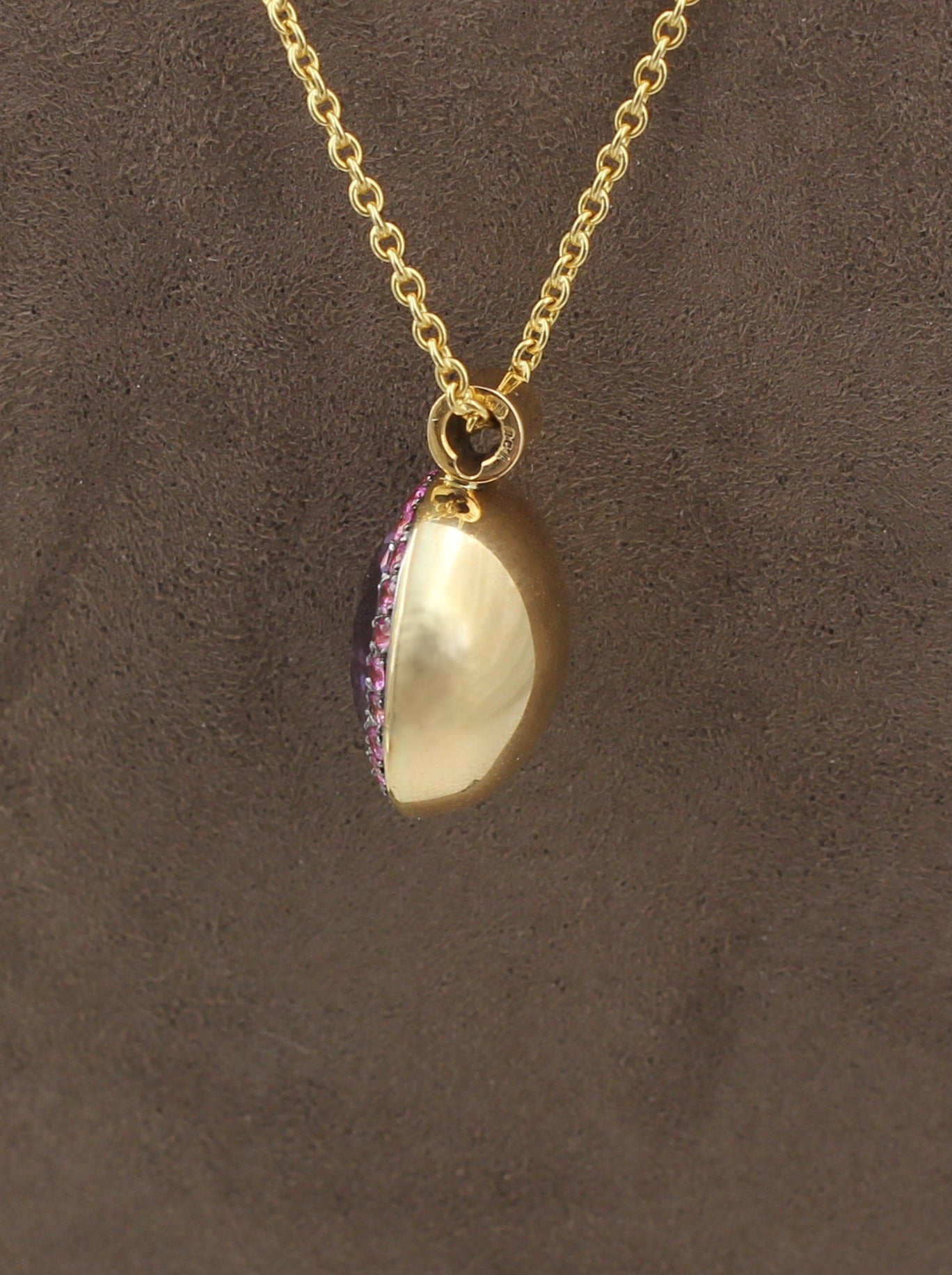 Wunderschöner ANHÄNGER mit AMETHYST & TURMALIN + Kette | GOLDSCHMIEDEARBEIT | 750er Gold