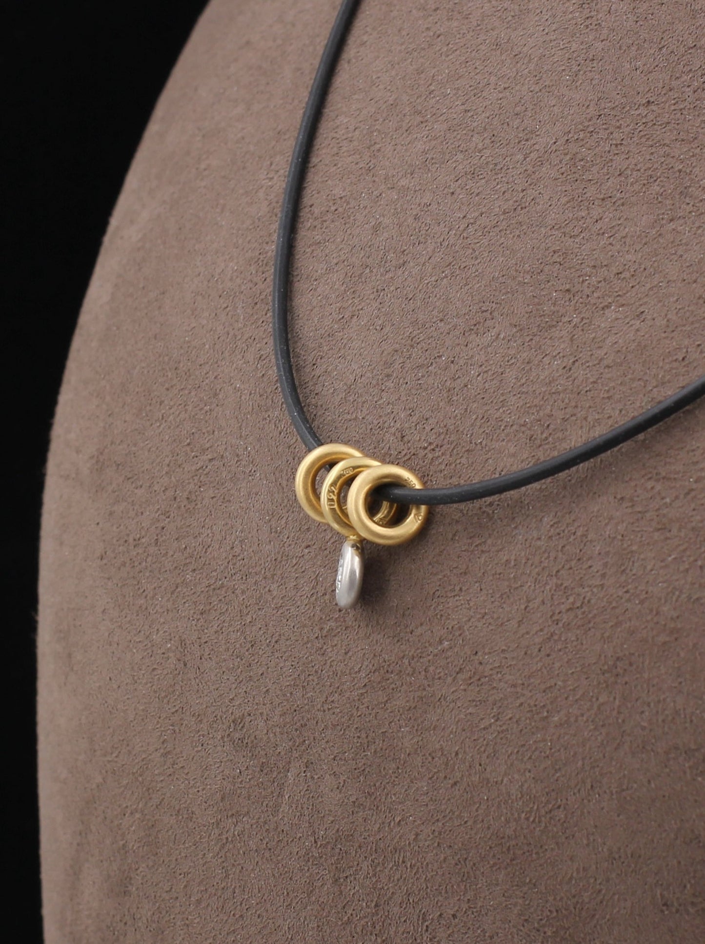 BUNZ Designer HALSREIF + BRILLANTANHÄNGER & DONUTS | 1,4mm / 42cm | Gold & Platin