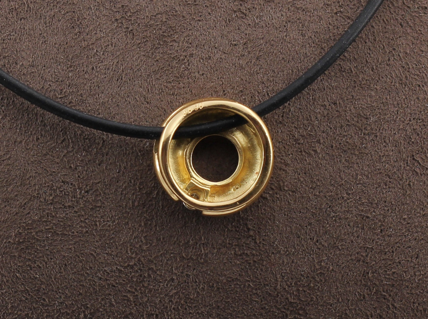 Moderner Designer ANHÄNGER mit 0,08ct. DIAMANT | rund | 750 Gelbgold