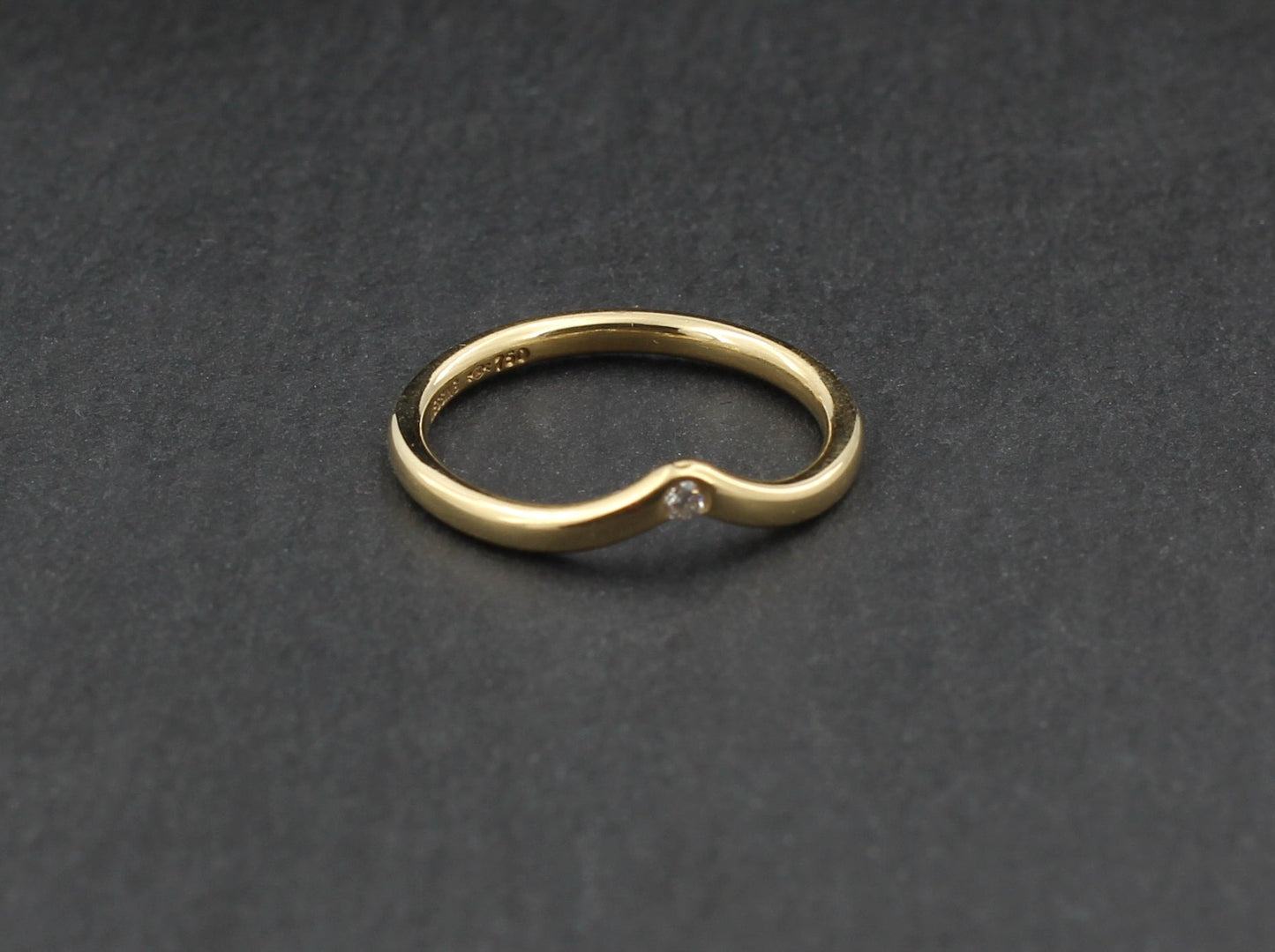 NIESSING Designer RING mit BRILLANT | " Gestaucht " | 750er Gelbgold