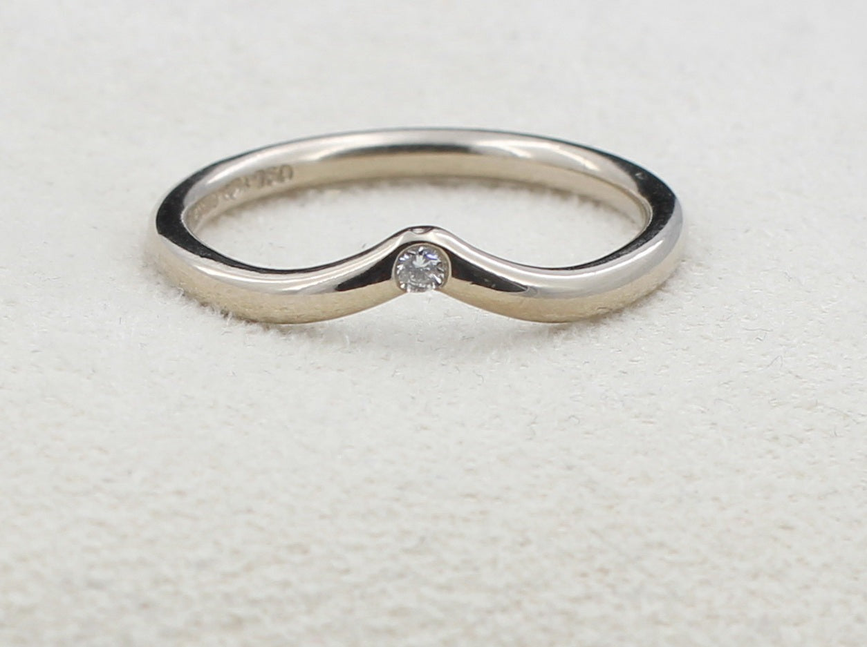 NIESSING Designer RING mit BRILLANT | " Gestaucht " | 750er Weißgold