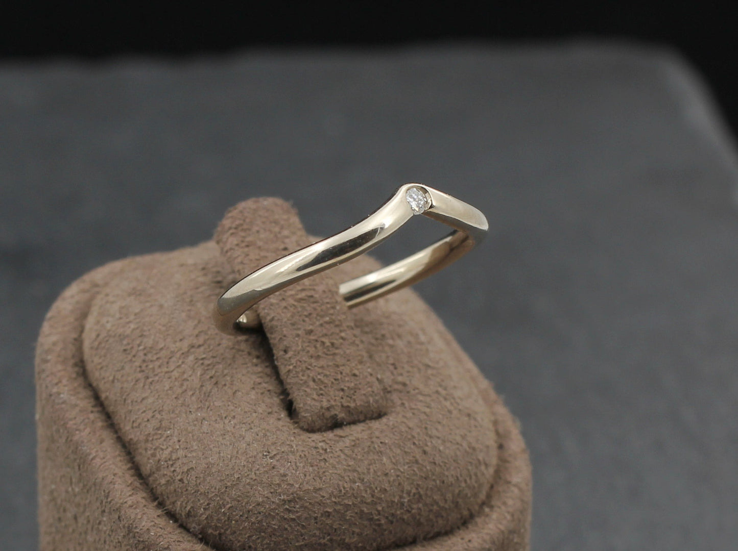 NIESSING Designer RING mit BRILLANT | " Gestaucht " | 750er Weißgold