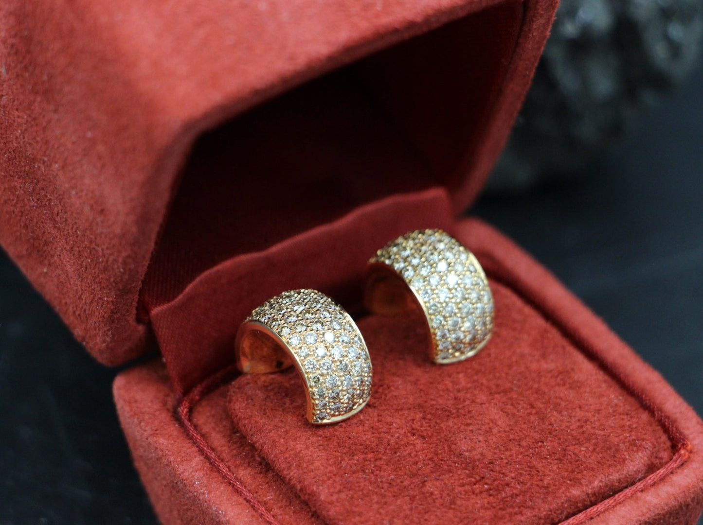 WEMPE by KIM - Exklusive OHRCLIPS "Sensual" mit 116 BRILLANTEN | 750er Rotgold