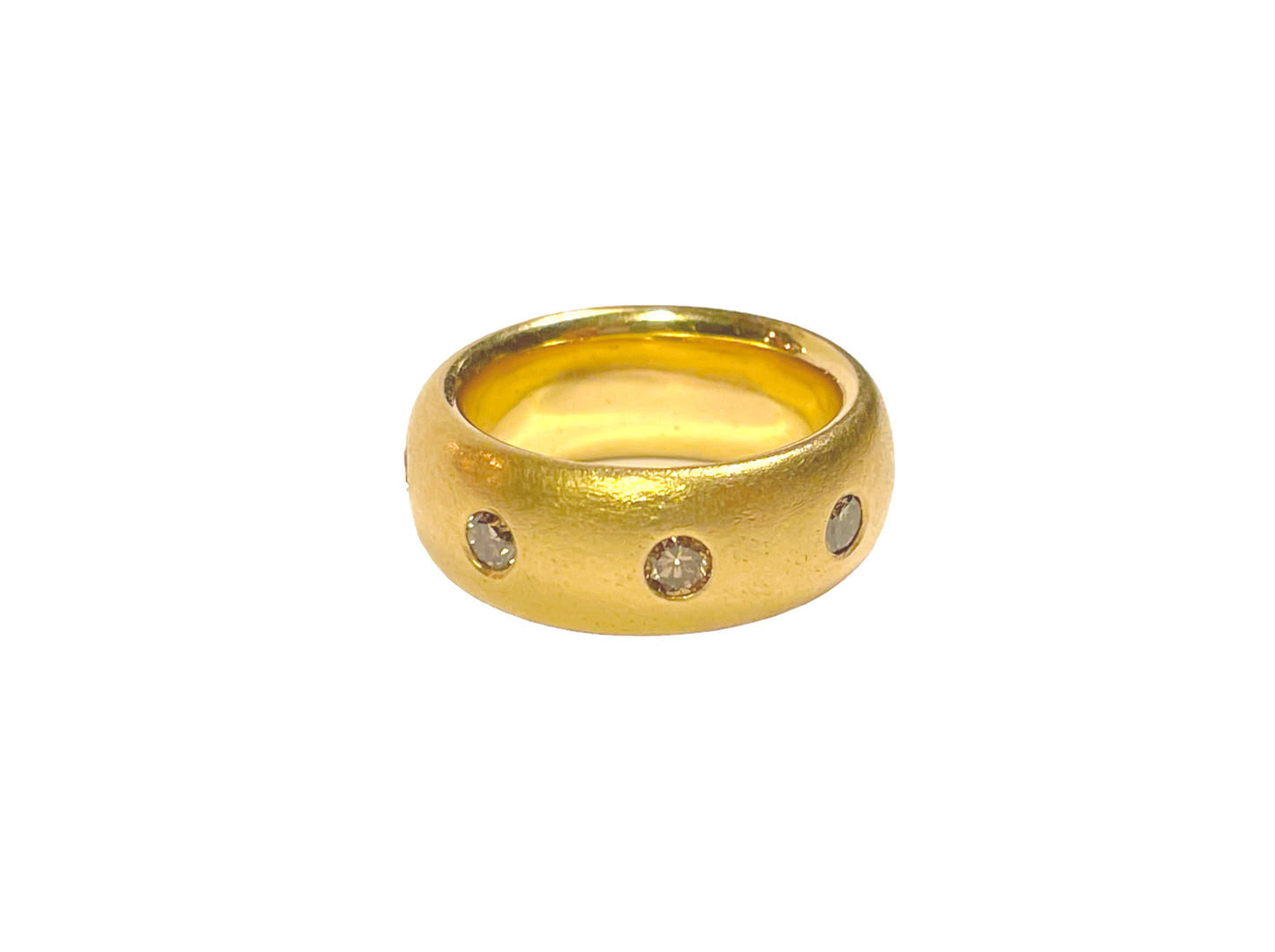 Exklusiver RING mit 8 BRILLANTEN | 0,80ct. | GOLDSCHMIEDEARBEIT | 750 Roségold, mattiert