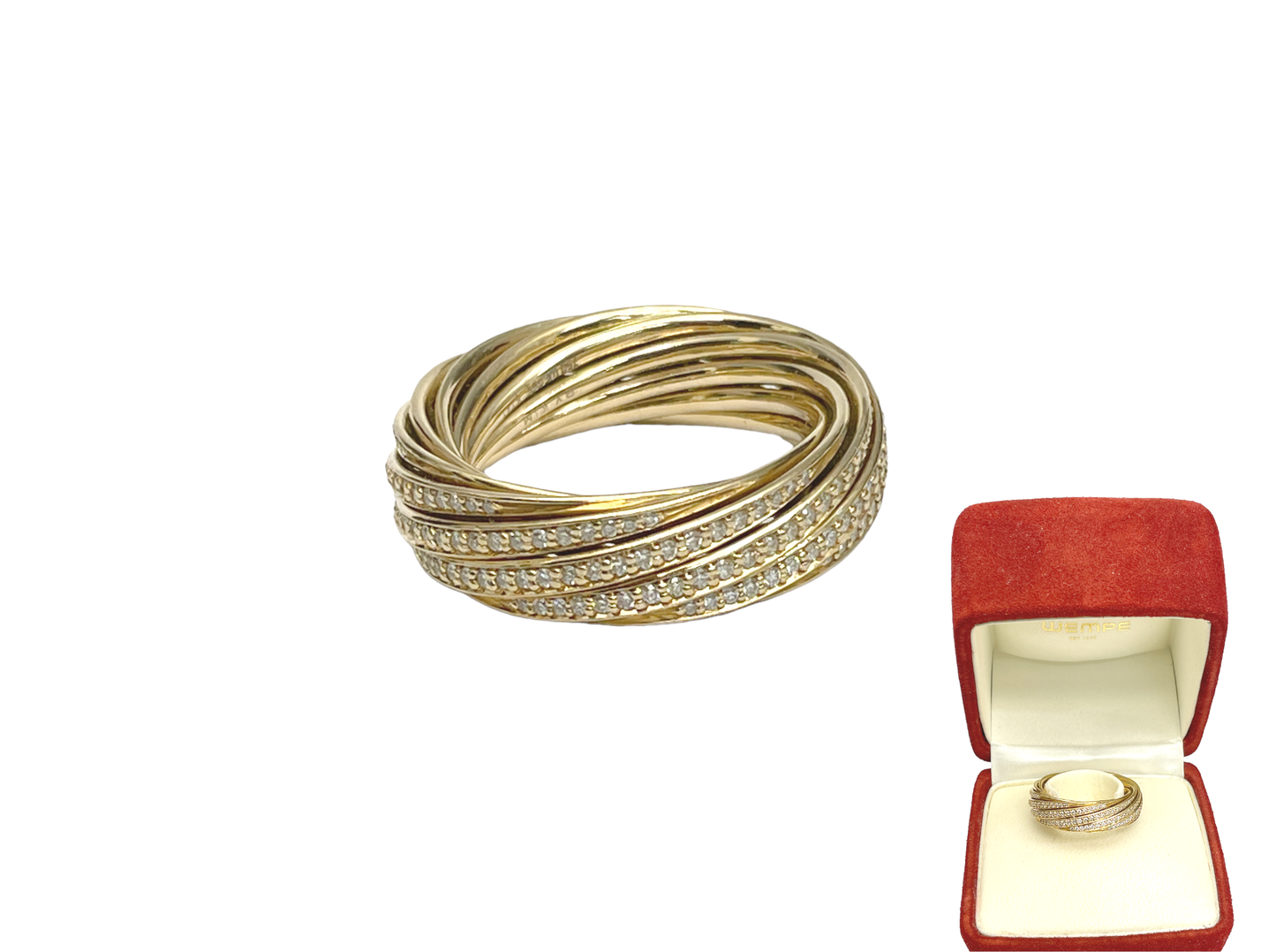 WEMPE by KIM Helioro RING | breite Version | 198 Brillanten | 750 Roségold | + Etui