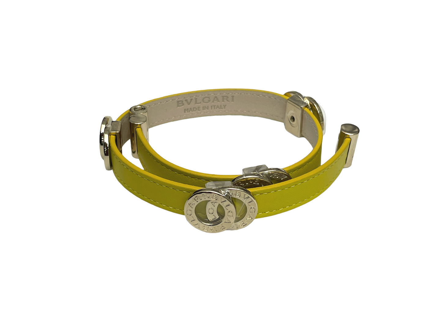 BULGARI Double Coiled ARMBAND | Doppelt gewickelt | Kalbsleder, gelb | Full Set