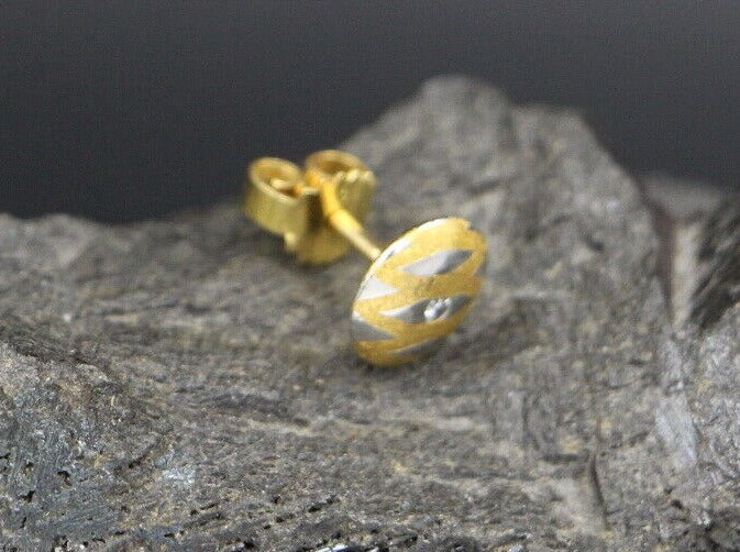 Exklusive Goldschmiede OHRSTECKER mit BRILLANTEN | 950 Platin & 750er Gold