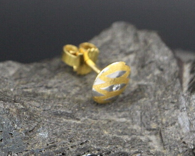 Exklusive Goldschmiede OHRSTECKER mit BRILLANTEN | 950 Platin & 750er Gold