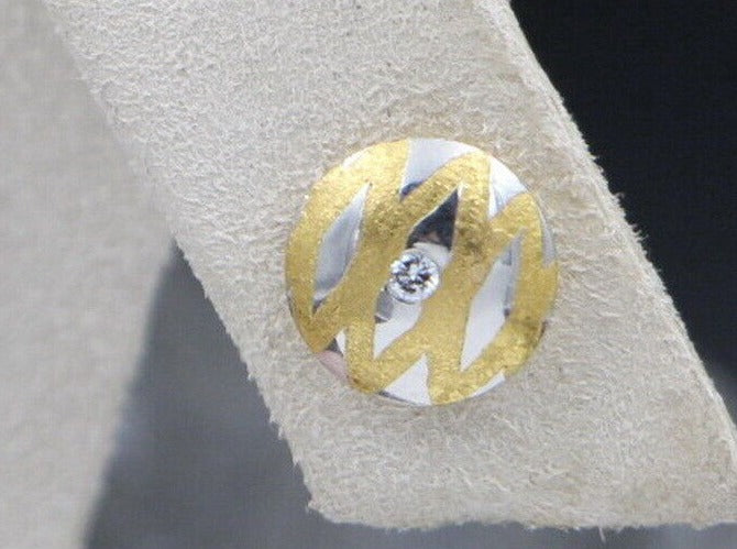 Exklusive Goldschmiede OHRSTECKER mit BRILLANTEN | 950 Platin & 750er Gold
