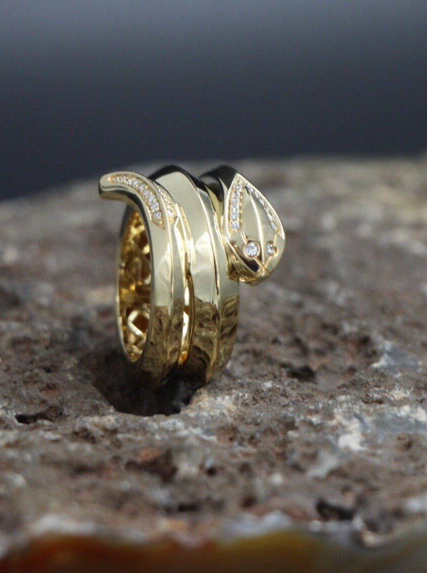 JETTE JOOP Paradise - Designer RING Schlange | 750er Gold | Brillantbesatz