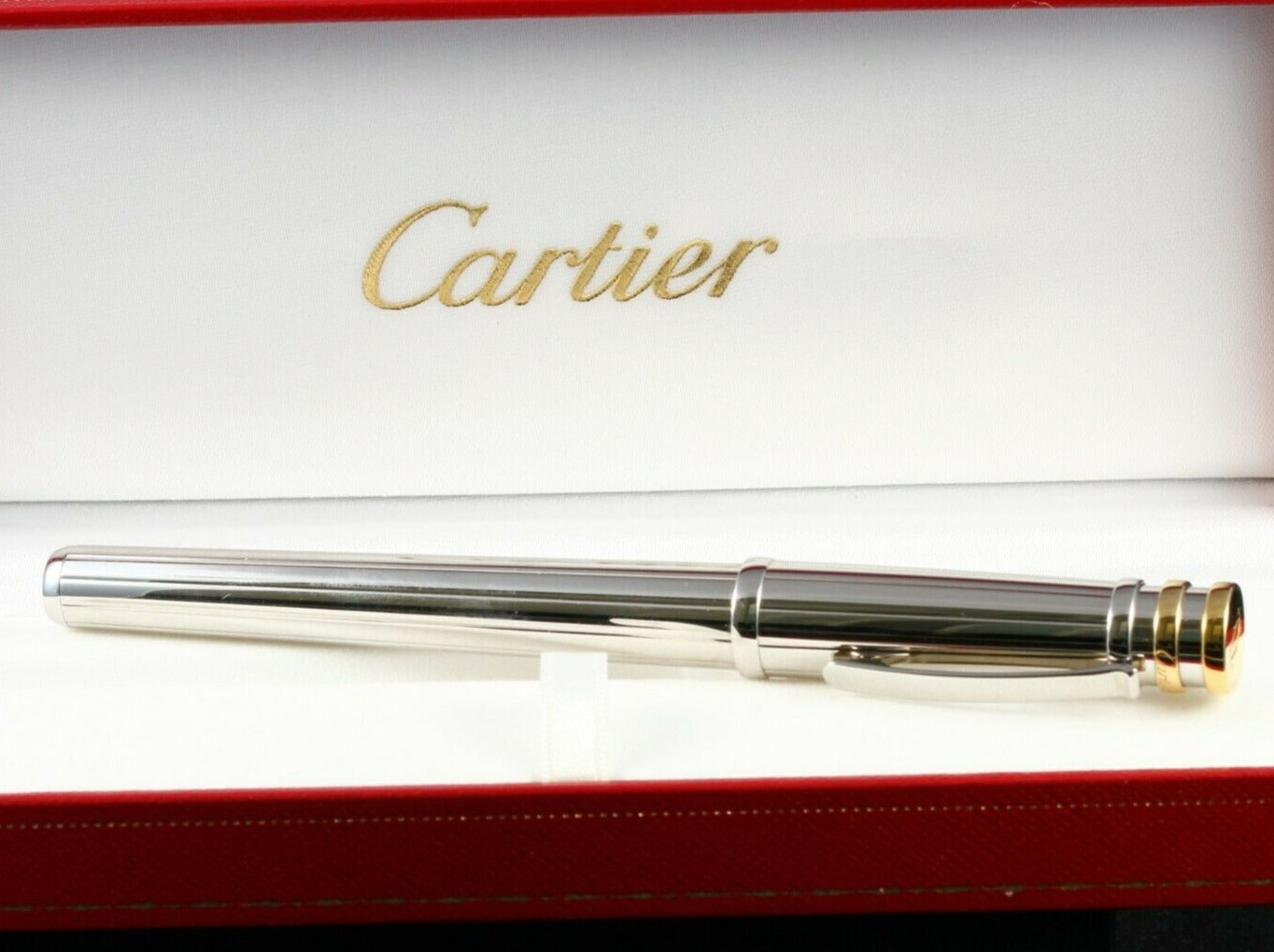 CARTIER Trinity Stylo FÜLLFEDERHALTER / FOUNTAIN PEN Platinum Finish | Full Set