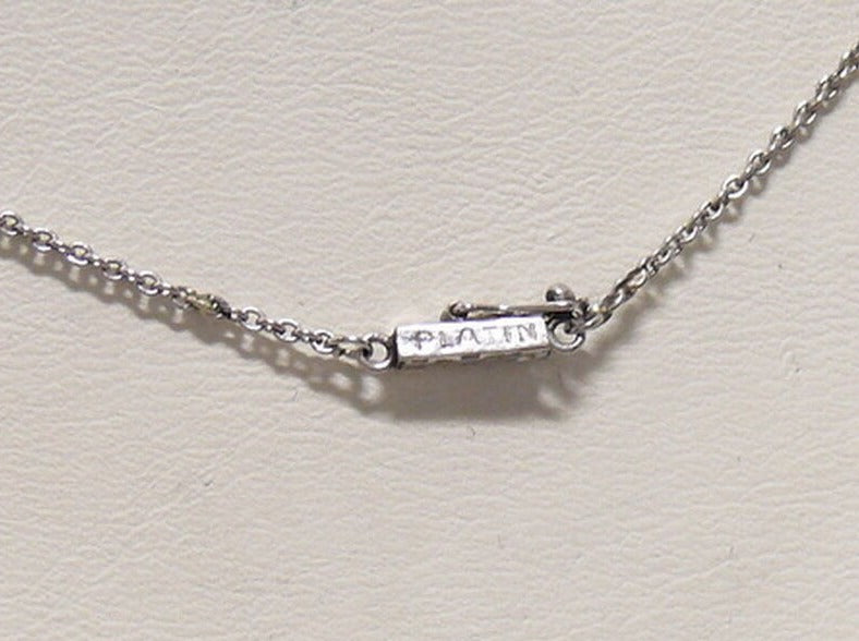 ART DÉCO Wunderschönes COLLIER mit DIAMANTEN & PERLE | Vintage | Platin