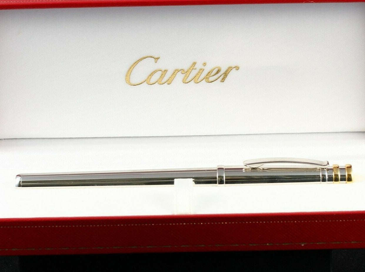 CARTIER Trinity Stylo FÜLLFEDERHALTER / FOUNTAIN PEN Platinum Finish | Full Set