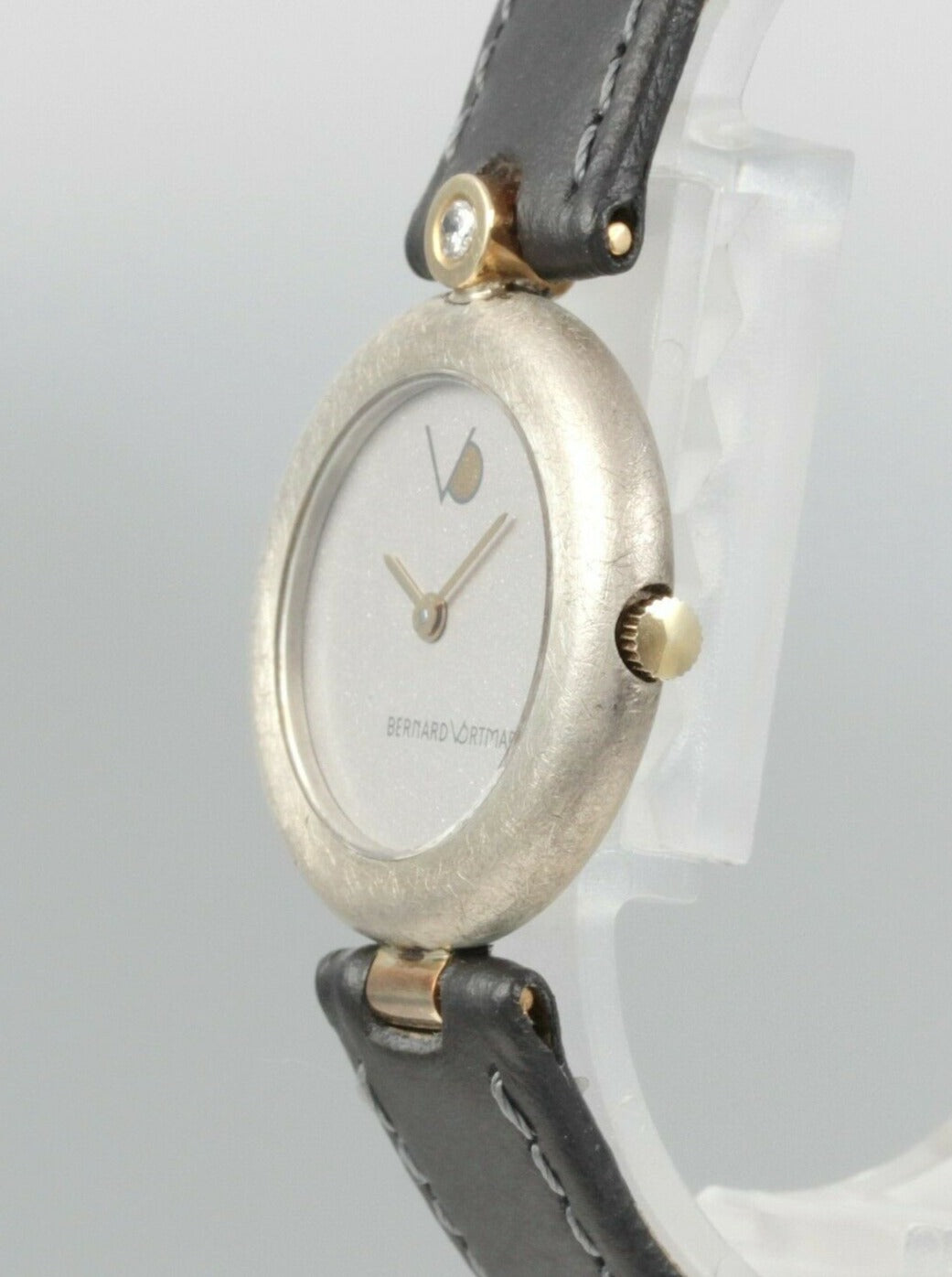 BERNARD VORTMANN Designer DAMENUHR mit BRILLANT | 925er Silber & Gold | NOS