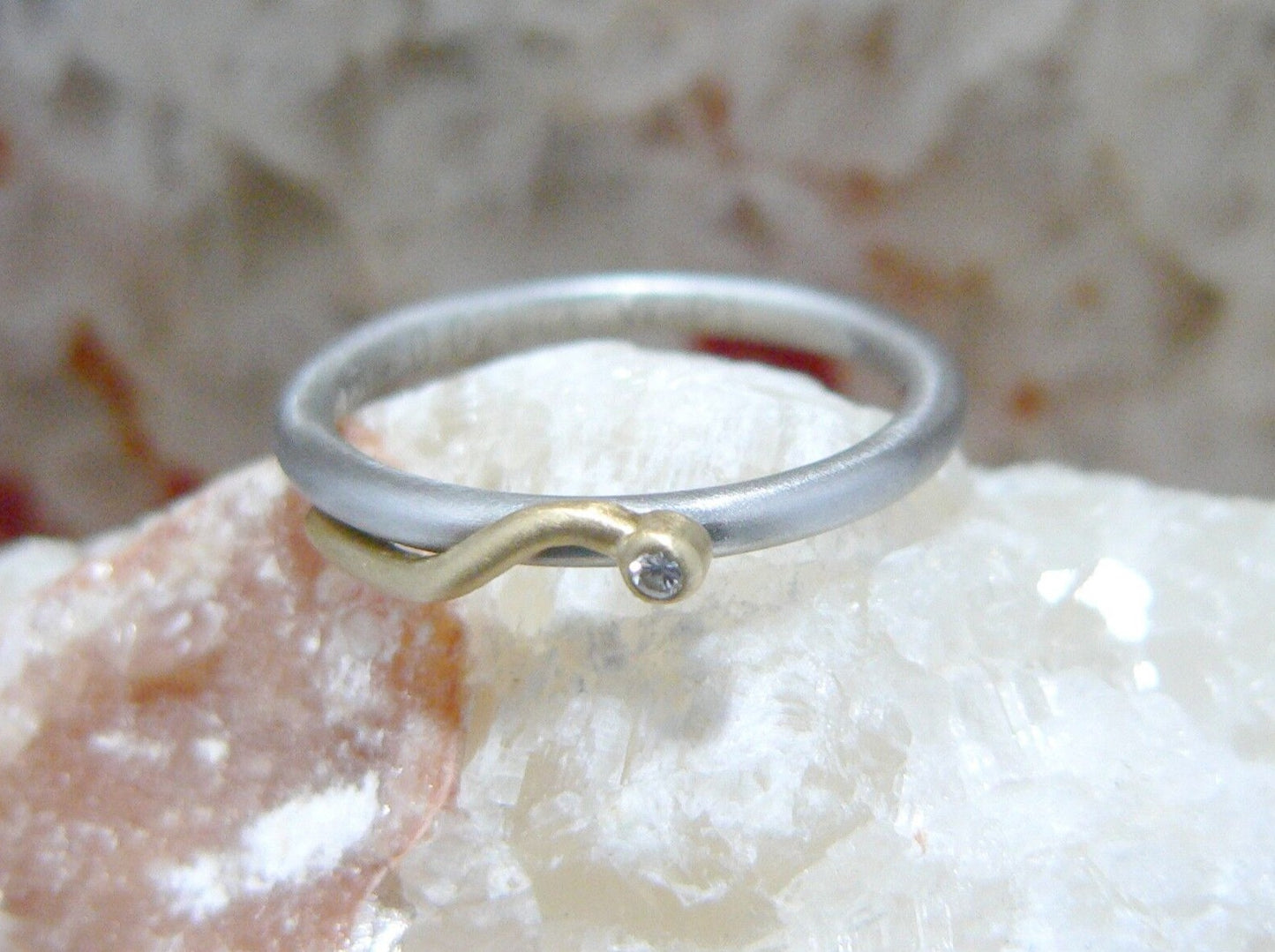 CHRISTIAN BAUER Designer RING mit BRILLANT | 950er Platin & 750er Gelbgold