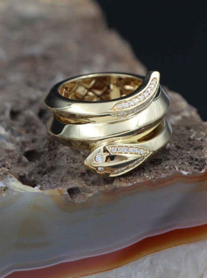JETTE JOOP Paradise - Designer RING Schlange | 750er Gold | Brillantbesatz