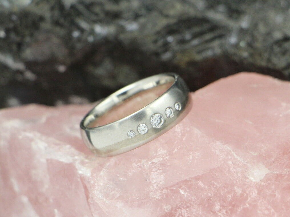CHRISTIAN BAUER Massiver RING mit 5 BRILLANTEN | 950er Platin
