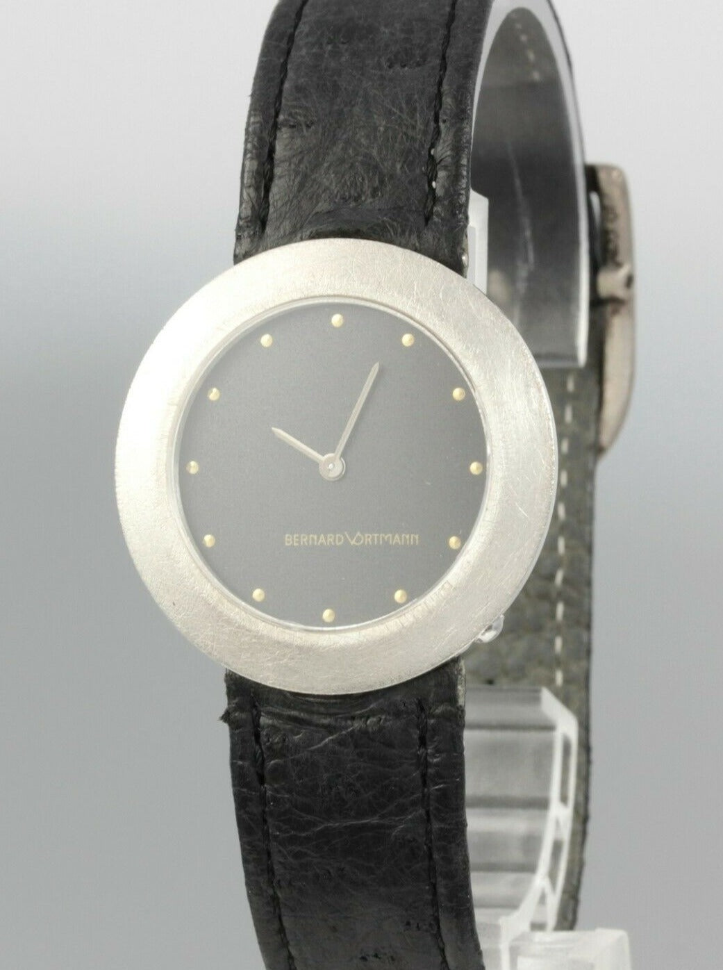 BERNARD VORTMANN Designer DAMENUHR medium grau | 925er Sterling Silber | NOS