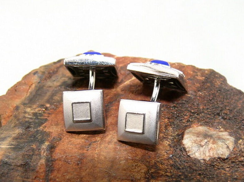 TIFFANY & Co. " Atlas " MANSCHETTENKNÖPFE / CUFFLINKS mit LAPIS | 750er Weißgold