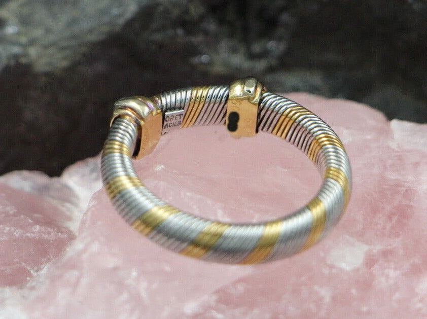 CARTIER Aurore Designer RING | Edelstahl & 750er Gold | Vintage | Full Set | RG 54
