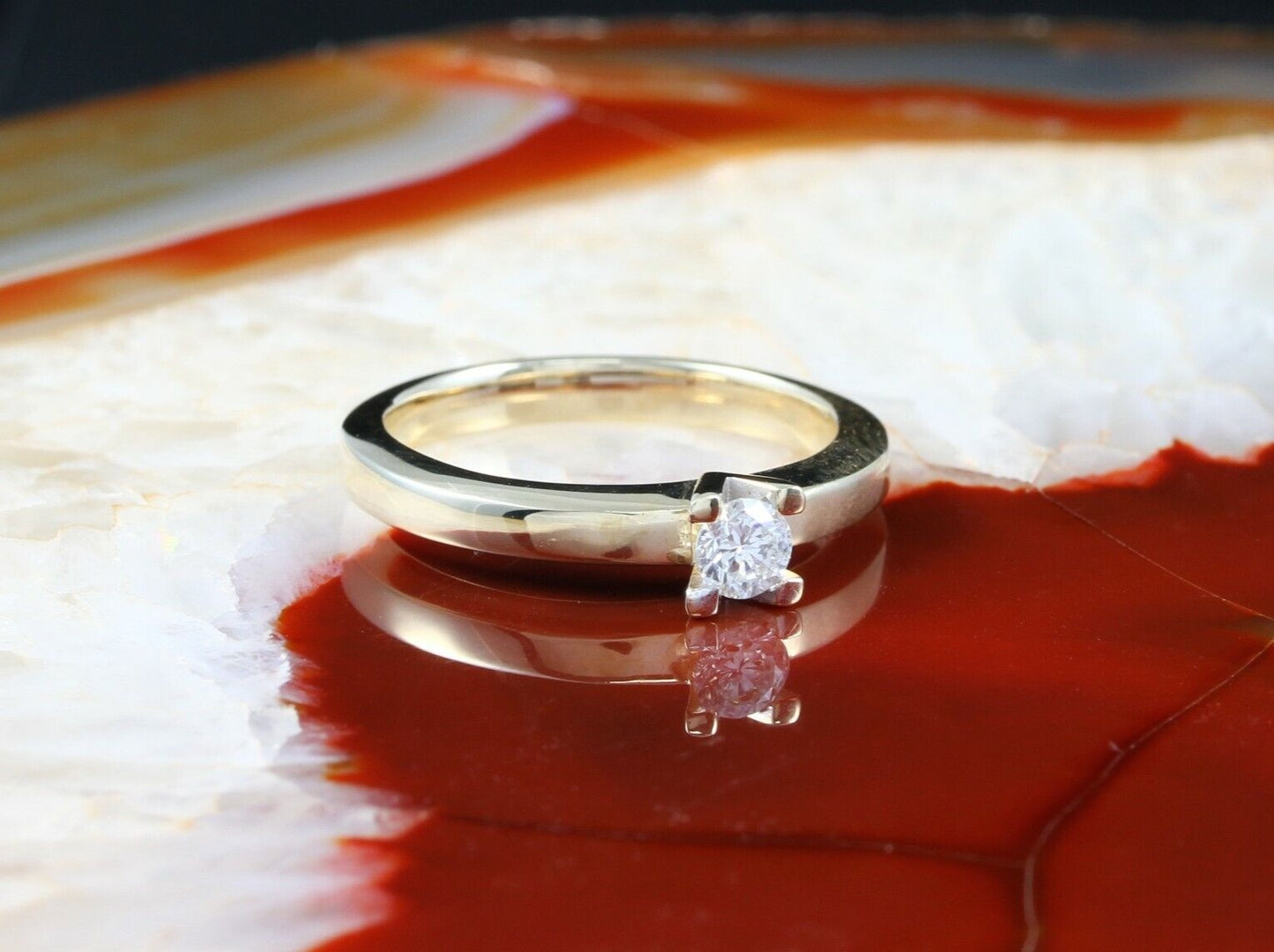 CHRIST exklusiver Designer RING mit BRILLANT Solitär | 0,20ct. | 585er Gelbgold