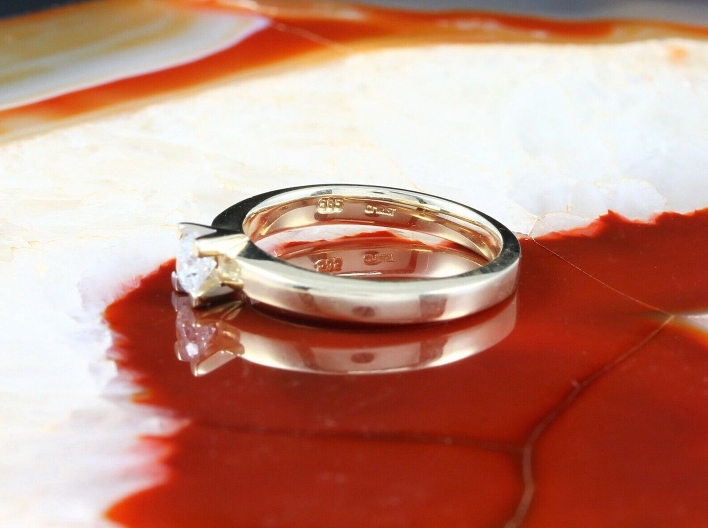 CHRIST exklusiver Designer RING mit BRILLANT Solitär | 0,20ct. | 585er Gelbgold